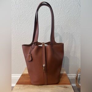 Elegant Brown  Genuine Clement Leather Tote Bag